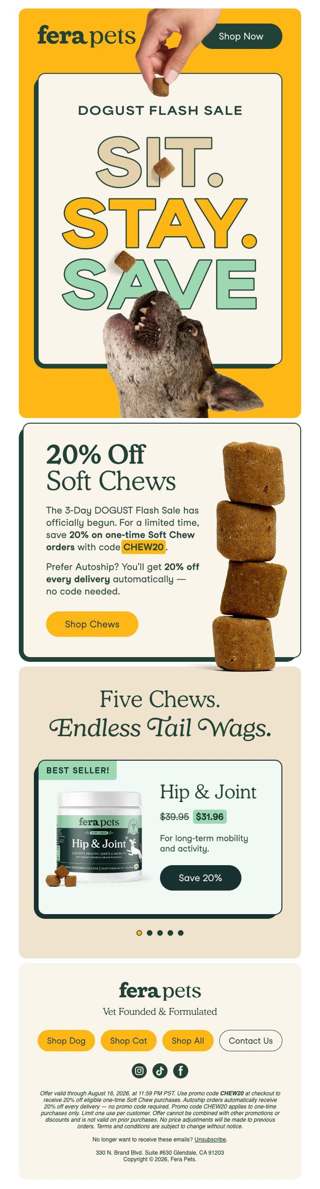 20% OFF Soft Chews 🐶