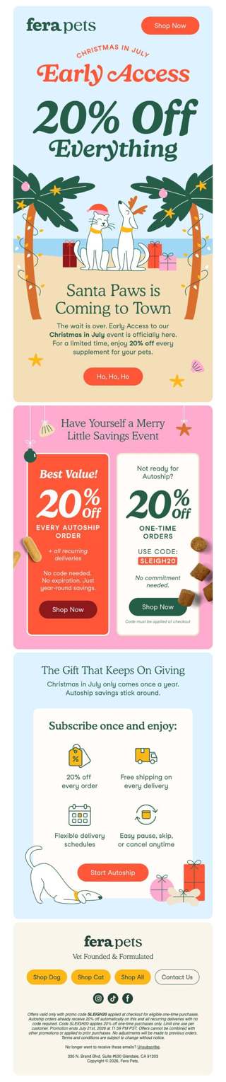 Santa Paws Came Early: 20% Off Sitewide 🎅🐶