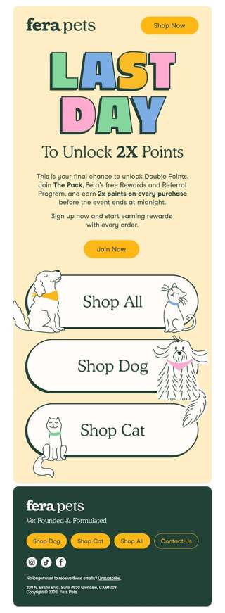 Last Chance to Join The Pack & Earn 2x Points