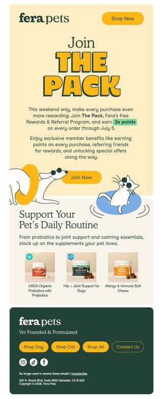 Join The Pack & Earn 2x Points