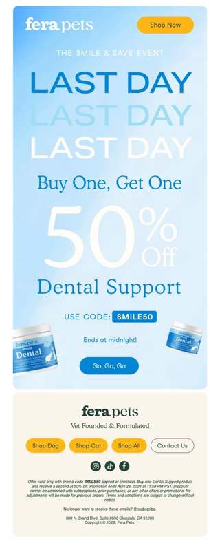 ENDS TONIGHT! BOGO 50% Off