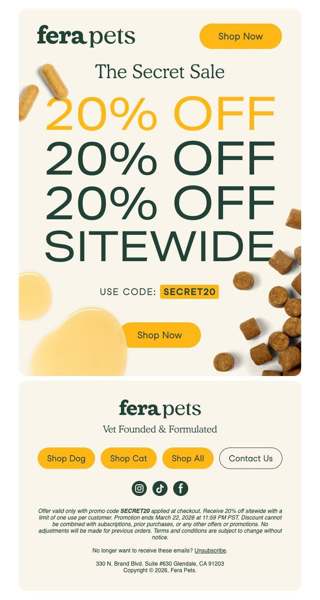 Reminder: 20% OFF Sitewide