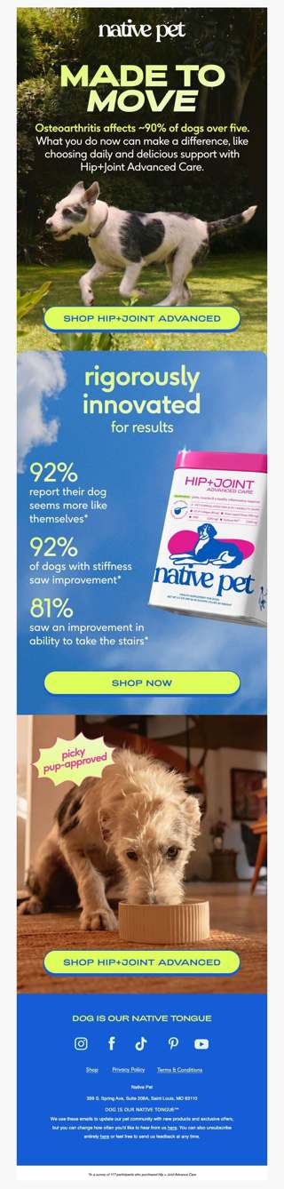 90% of dogs 5+ experience joint disease