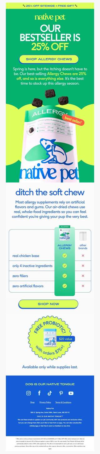 👀 our allergy chews are officially on sale