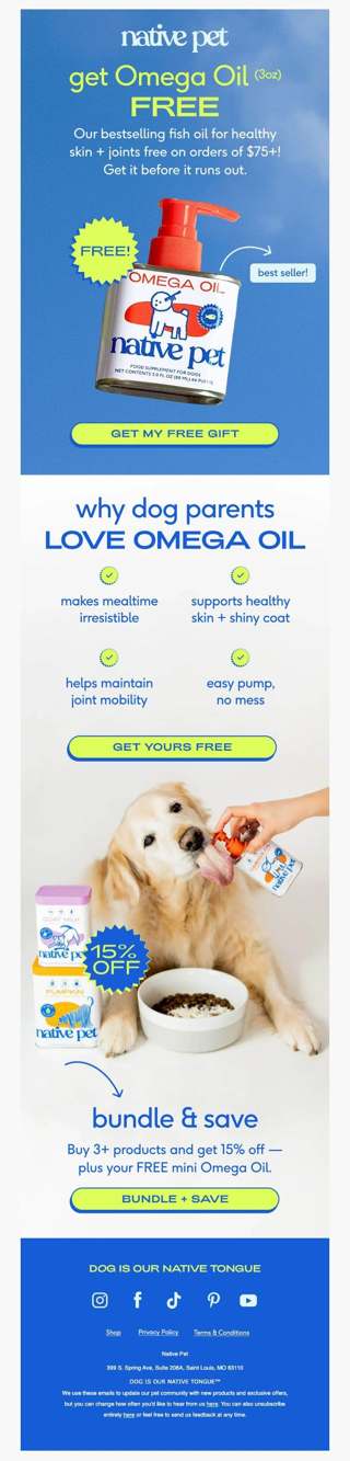 FREE Omega Oil for your pup