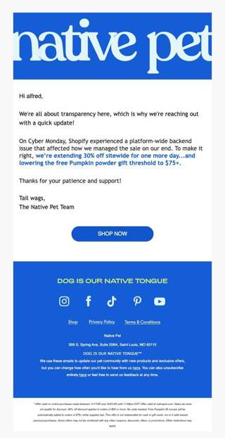an update on our sale