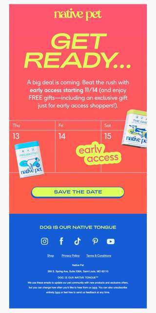 your early access starts soon…