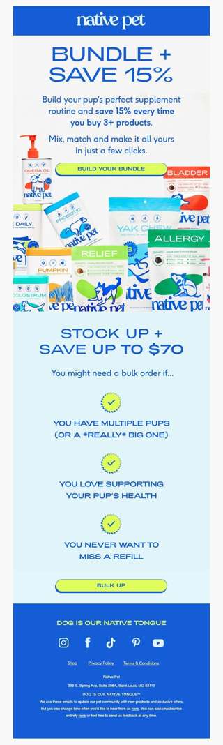 build your pup’s bundle & SAVE 15%!