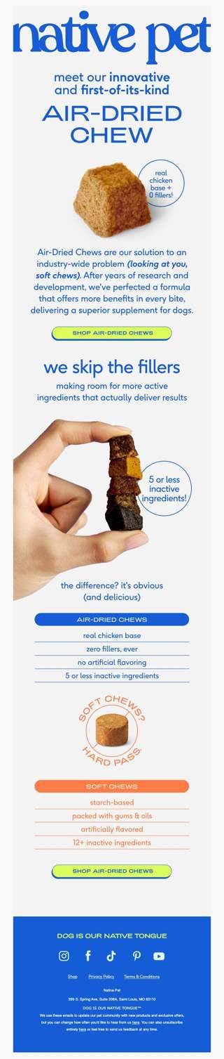 air-dried chews > soft chews. every time.