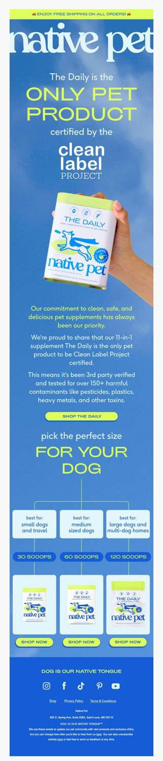 we’re officially Clean Label Project certified 🏆