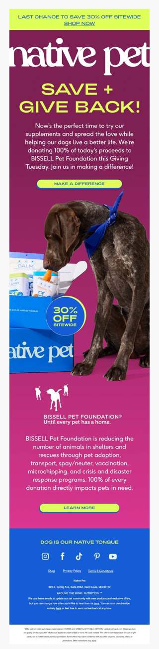 save and give back to dogs in need 💙