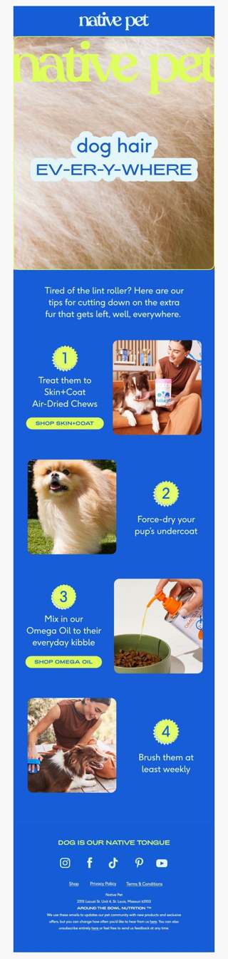 “sorry, i’m covered in dog hair…”