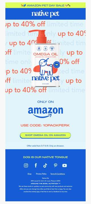 take up to 40% off! only for Amazon Pet Day!