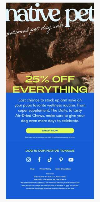 LAST CHANCE for 25% OFF everything