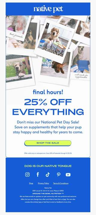 25% OFF everything. don’t miss it!