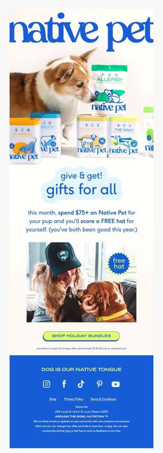spend $75 + score a free gift for you!