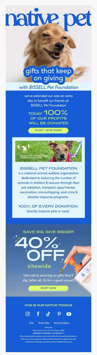 giving back makes our tails wag 💙