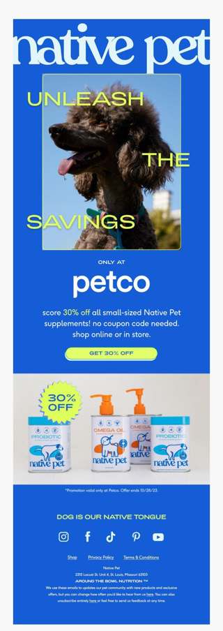 try Native Pet at 30% OFF at Petco