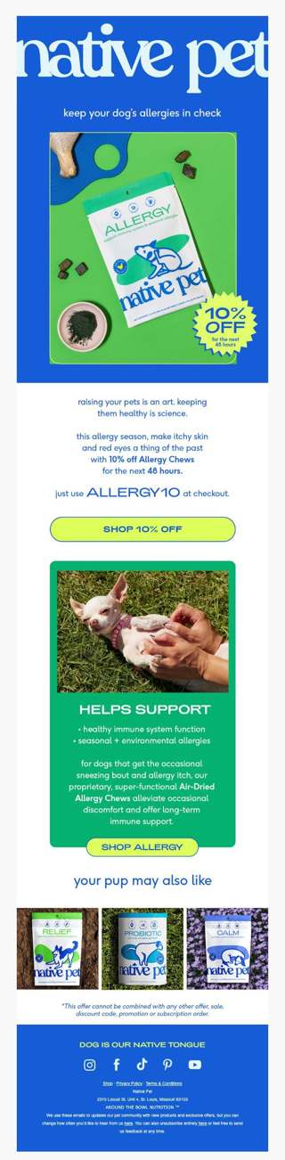 don’t let allergies win, Alfred