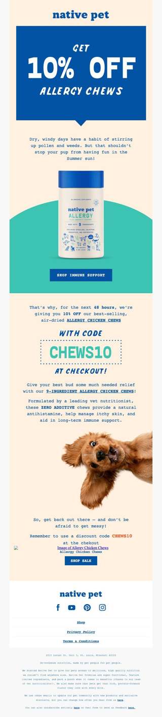 Save 10% On Allergy Chews