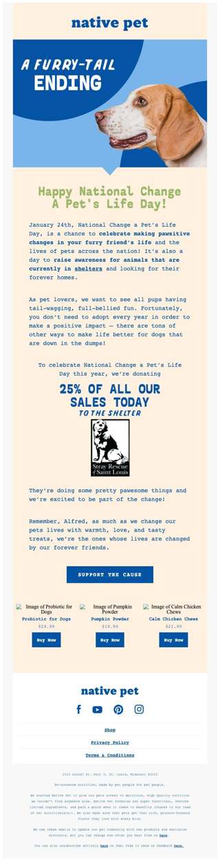 Happy National Change A Pet’s Life Day!