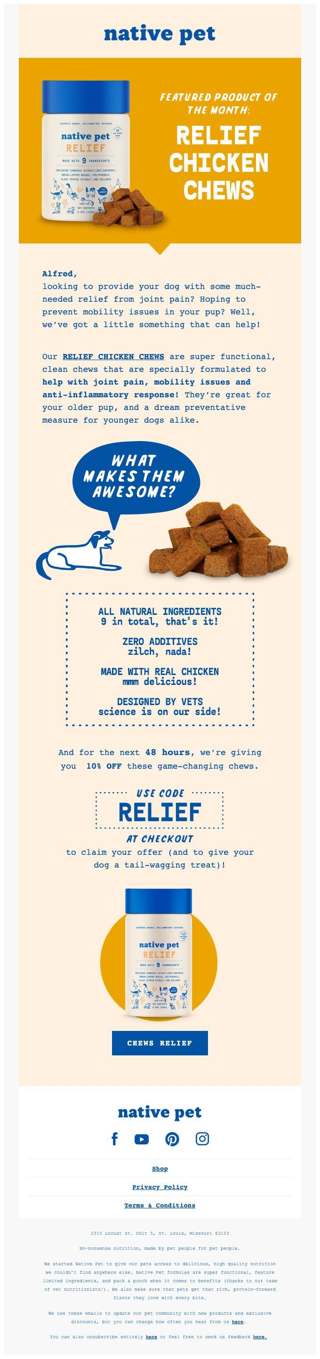 Chews 10% OFF Native Pet RELIEF!