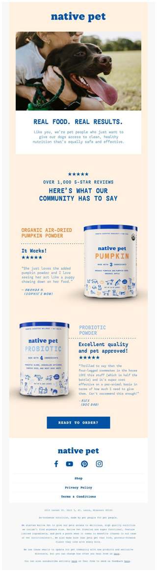 Healthier ingredients = happier pets