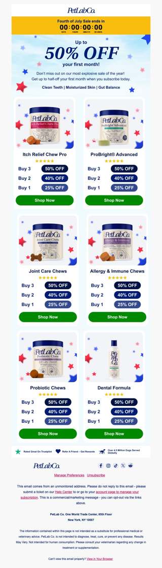 50% off: For pets who deserve better