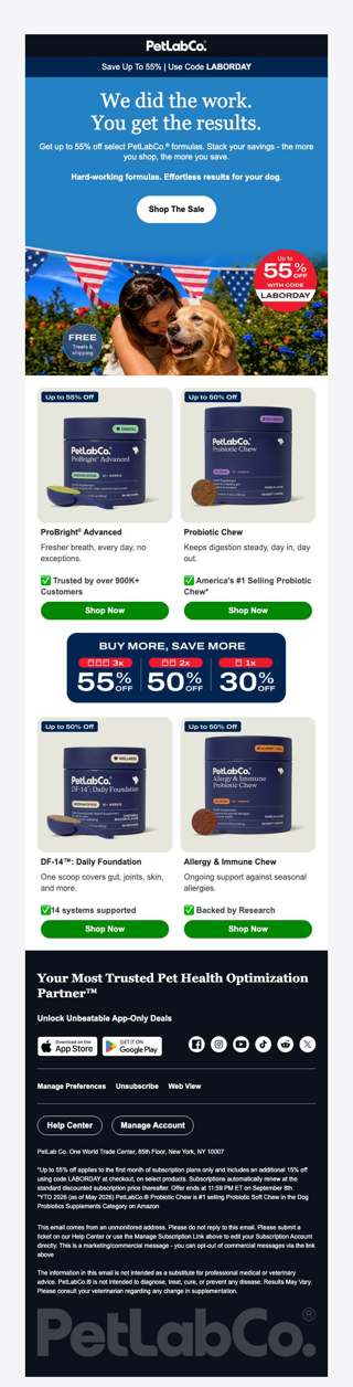 It's here: Up to 55% off for Labor Day!