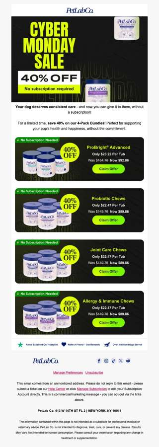 Cyber Monday - Huge Savings without Subscription!