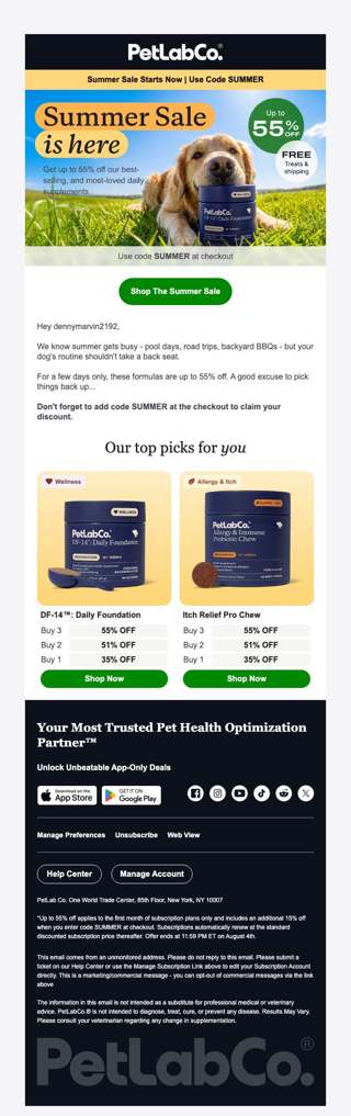 Long time no see - Get 55% off + free treats today
