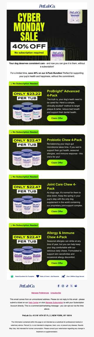 Cyber Monday - Huge Savings without Subscription!