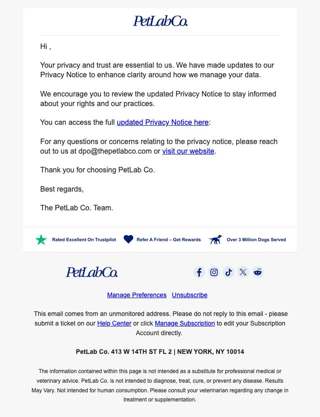 Update to Our Privacy Notice