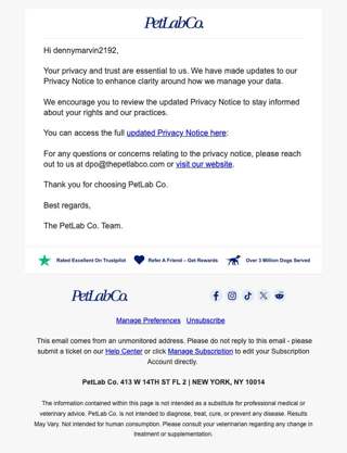 Update to Our Privacy Notice