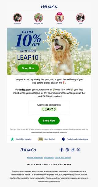 Save on supplements this Leap Day