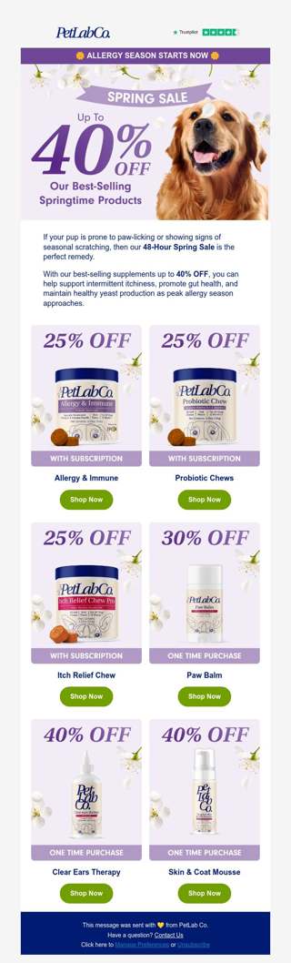 48-Hour Spring Sale! 🌷 Up to 40% off best-sellers