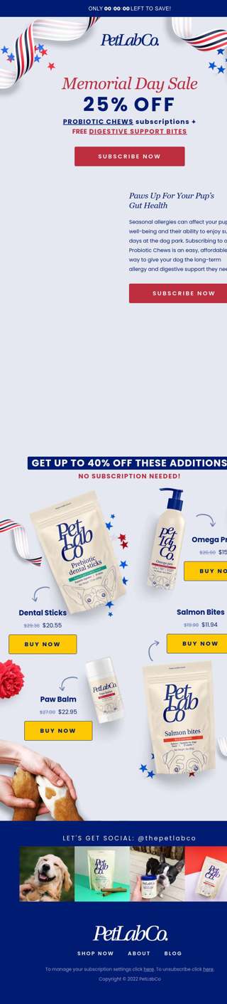 1 day left: 25% off Probiotic Chews + a FREE gift