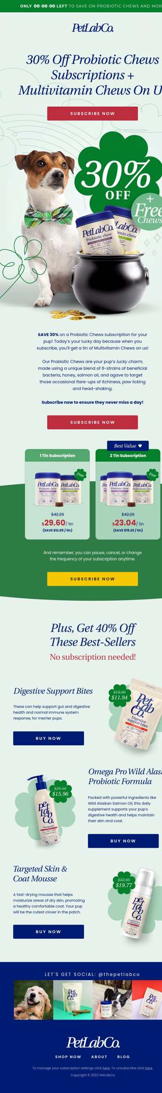 1 day left to get 30% Off Probiotic Chews + Multivitamin Chews on us