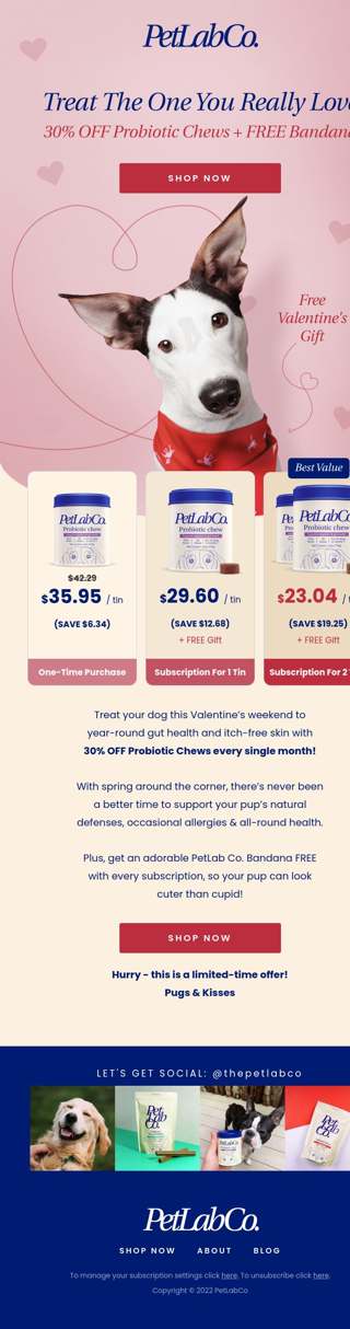 Love is…30% OFF Probiotic Chews + FREE Gift