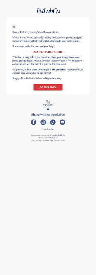 Want $10 off PetLab Co. goodies, ?
