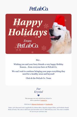 Happy Holidays from PetLab Co.