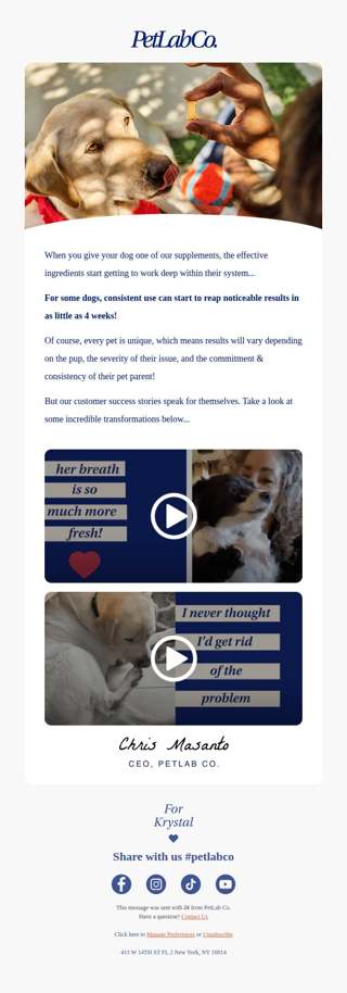 What happens when you give your dog one of our supplements?