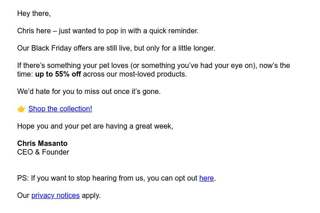 About your Black Friday order...