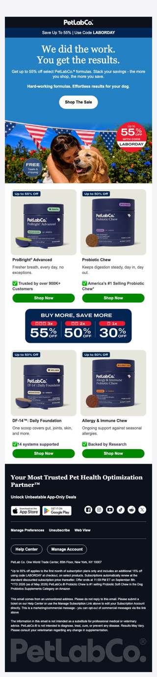 04. It's here: Up to 55% off for Labor Day!