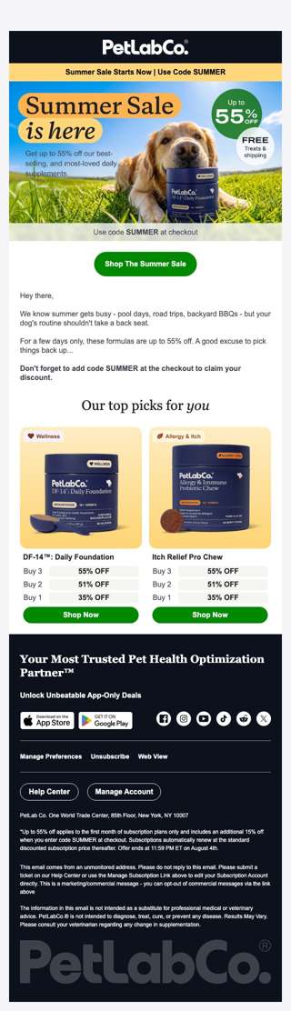11. Long time no see - Get 55% off + free treats today
