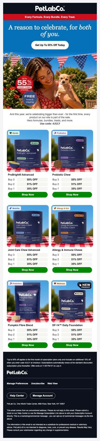 14. 4th of July is here 🎉 Every product up to 55% off.