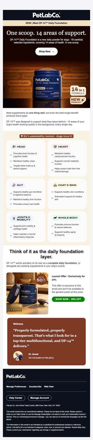 22. Introducing DF-14™ - one scoop, 14 areas of support
