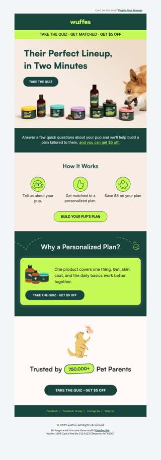 $5 off your pup’s personalized plan