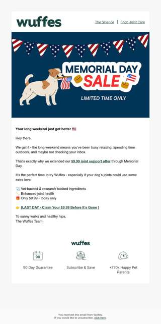 Last Chance to Snag our $9.99 Memorial Day Offer 🐶🇺🇸