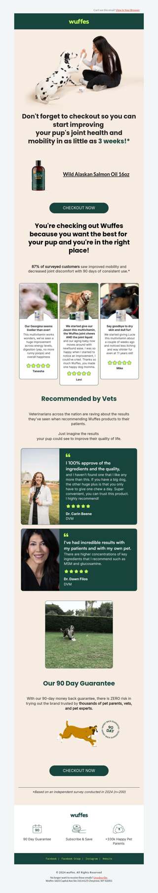 Checkout now to improve your pup's joint health!